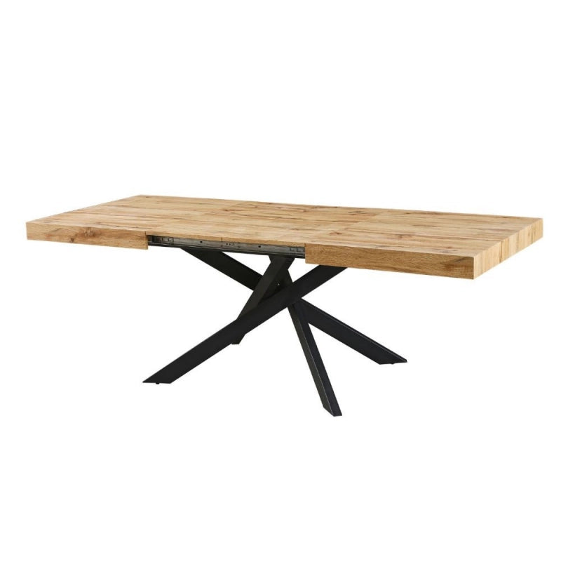 Tavolo Belinda allungabile piano colore rovere e struttura colore nero