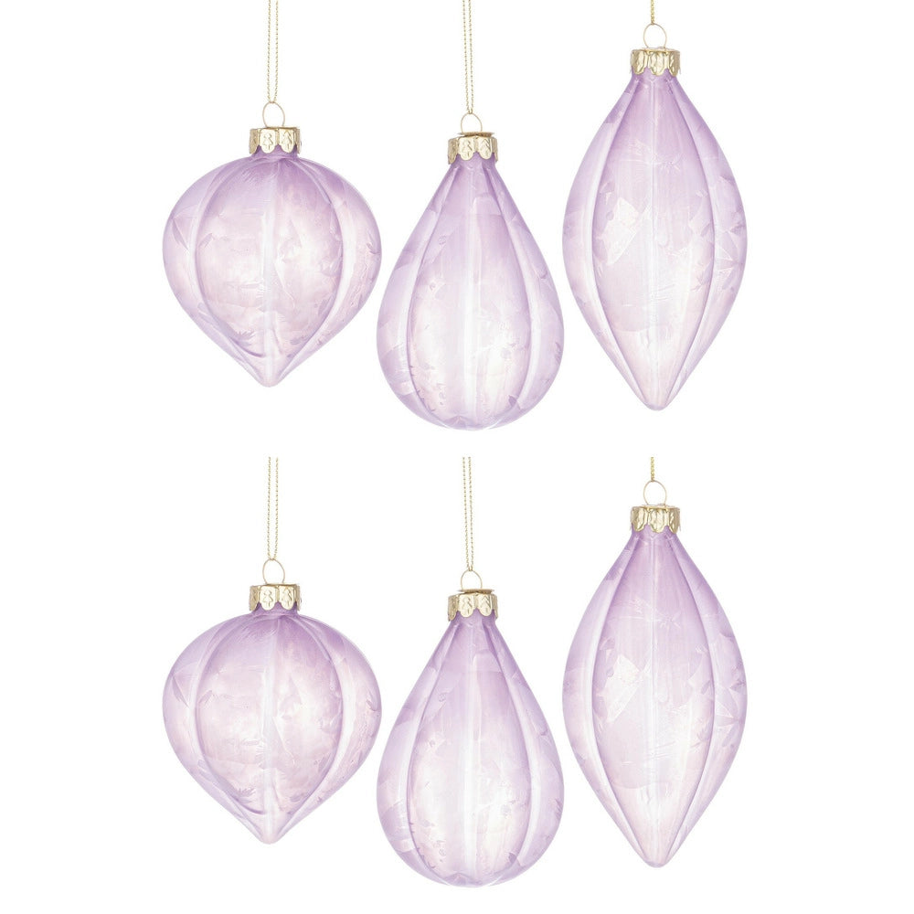 Pendaglio Albero di Natale in Vetro Lilla Elegante Sanity