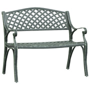 Panca da giardino mobili da esterno per patio terrazza 102 x 50 x 83 cm alluminio pressofuso verde 02_0011148