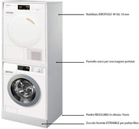 Mobile Coprilavatrice e Asciugatrice a Colonna 179x70,3x60,6 cm in Nobilitato Bianco