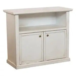 Mobile Porta tv Shabby chic avorio anticato con pomelli ad anello