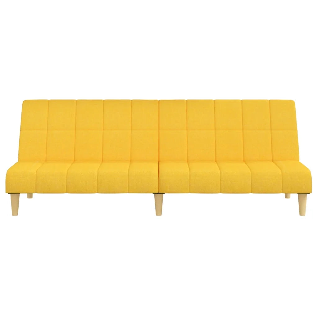 Divano Letto a 2 Posti Giallo in Tessuto 375831