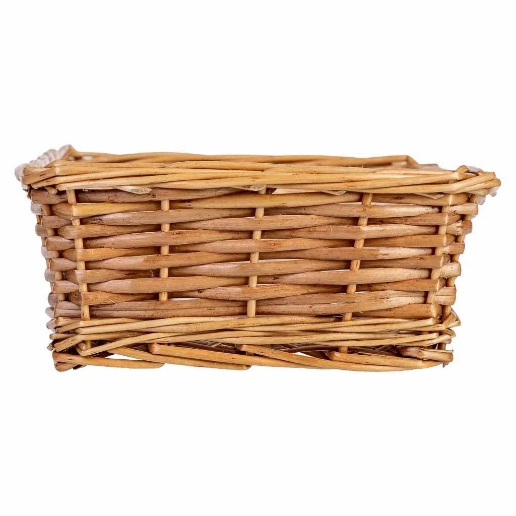 Cesto rettangolare in vimini marrone 26x18,5x8h cm