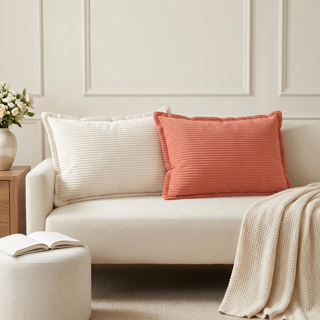 Federa 2 pz HOUTEN Crema 50 x 70 cm corduroy 919501