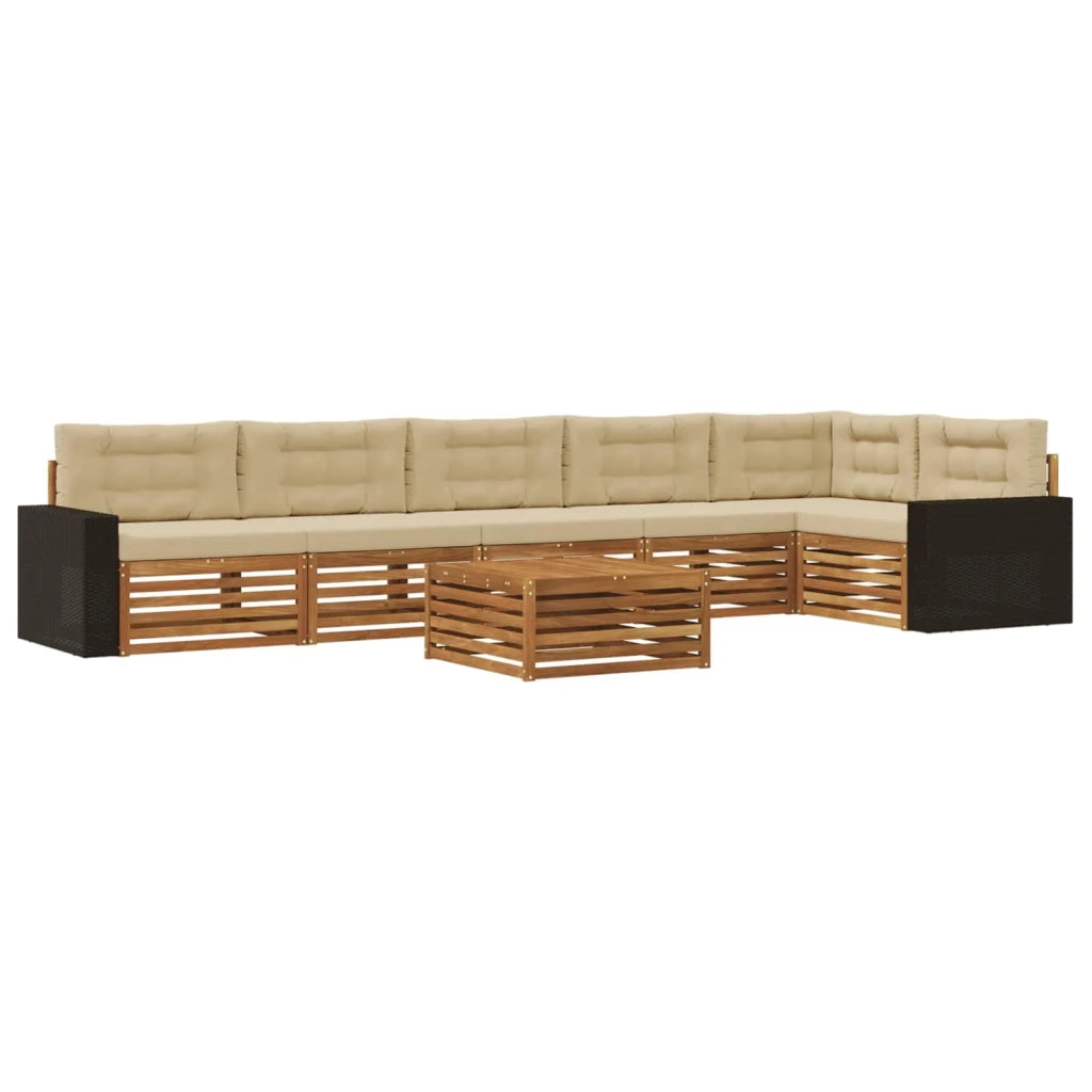 Set di divani da esterno 7 pcs Naturale e Beige 79 x 79 x 37 cm 3383456