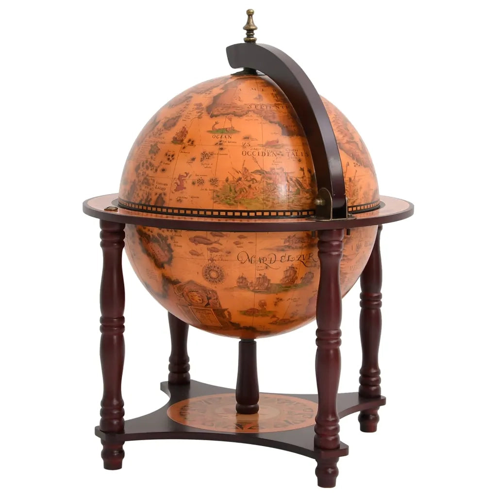 Bar a Globo Portavini Marrone Legno Massello di Eucalipto 343473