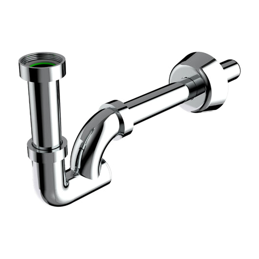 SIFONE SCARICO A COLONNA IN ABS CROMATO SENZA PILETTA PER LAVABO E BIDET CON ISPEZIONE MODELLO KAPPA - 11/4 X Ø32×250 MM  - BON