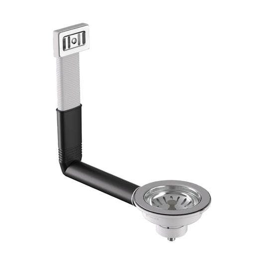 PILETTA DI SCARICO CON TROPPO PIENO RETTANGOLARE PER LAVELLO IN ACCIAIO INOX MODELLO HOOK ECO - Ø11/2  - BON