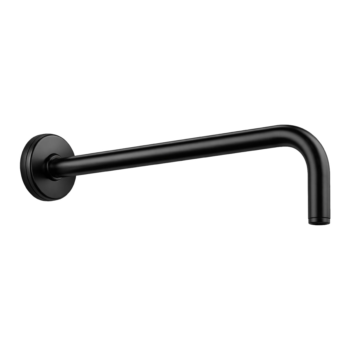 BRACCIO DOCCIA TONDO CURVO IN OTTONE NERO OPACO MODELLO LUMIA BLACK - LUNGHEZZA 20 CM - NERO OPACO  - AER