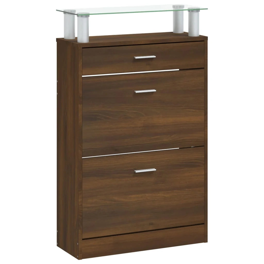 Scarpiera mobile contenitore per scarpe mobile per ingresso/corridoio/soggiorno 63 x 24 x 104 cm legno ingegnerizzato marrone 02_0021645