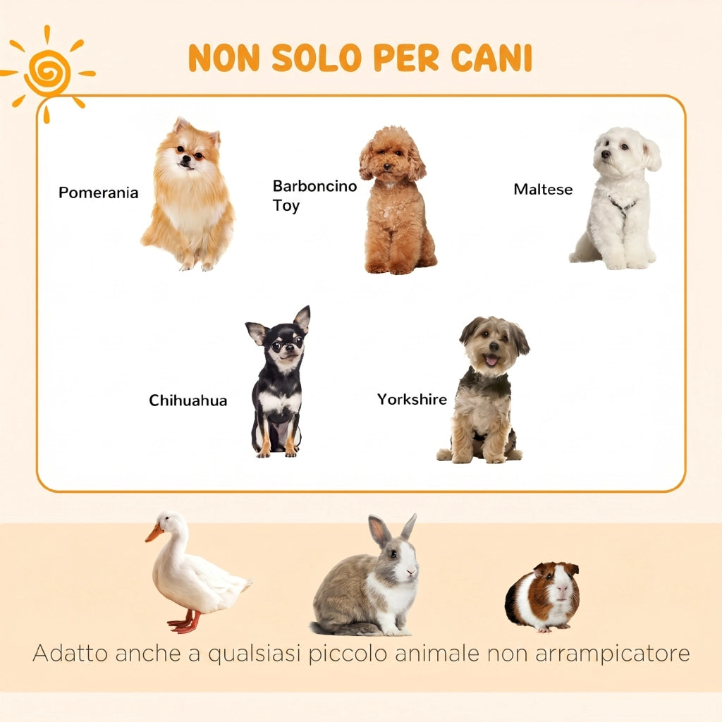 Recinto per Cani da Esterno e Interno con 8 Pannelli a Rete e Porta. 61 x 61cm. Nero