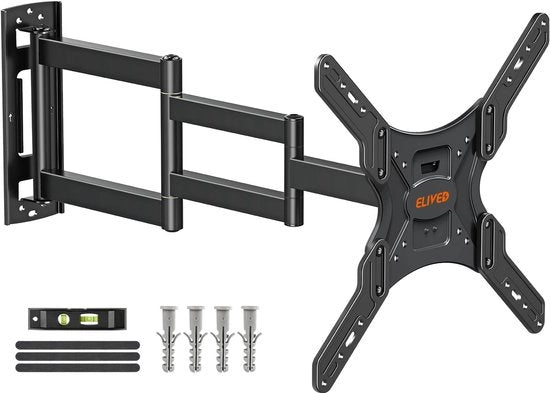 Sostegno per parete TV con braccio lungo per la maggior parte delle TV da 26 a 60 pollici, supporto angolare per TV, estendibile fino a 749 mm, massimo VESA 400 x 400 mm, sostenibile fino a 35 kg, EV3017