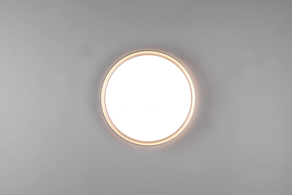Plafoniera bagno LED Trio Clarimo argento 33cm IP44