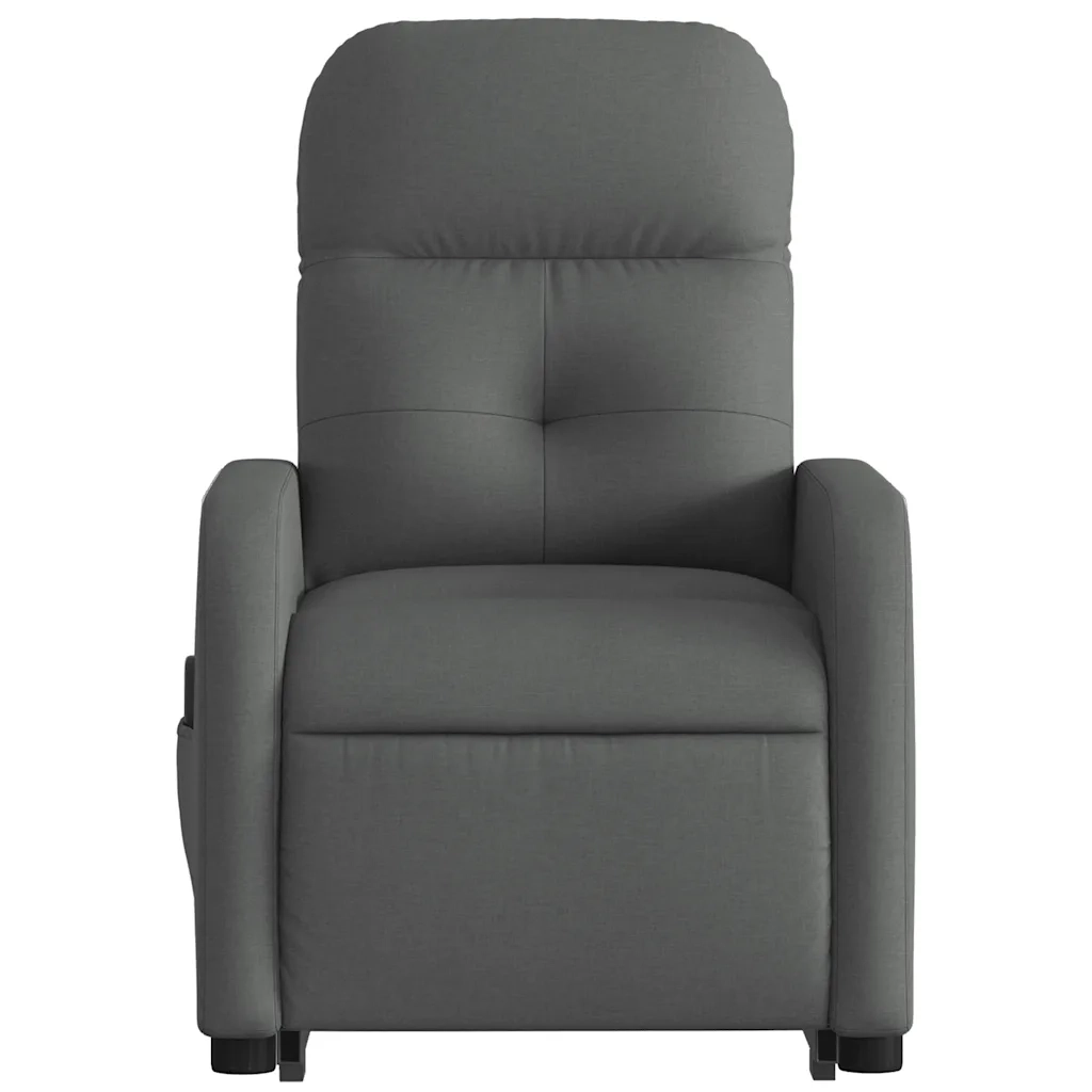 Poltrona | Sedia Relax Alzapersona Massaggi Reclinabile Grigio Scuro Tessuto