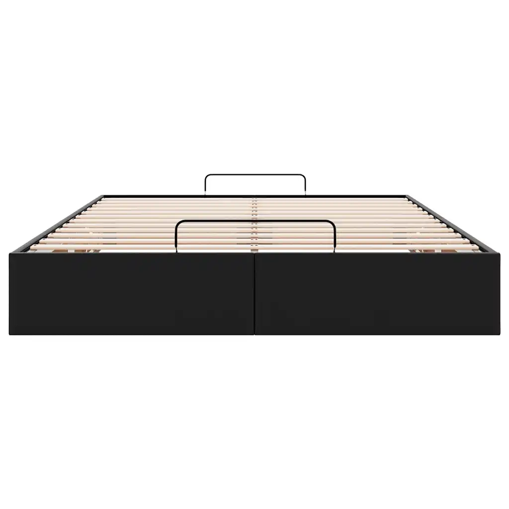 Struttura Letto Pouf senza Materasso Nero 140x190 cm Similpelle 3310799