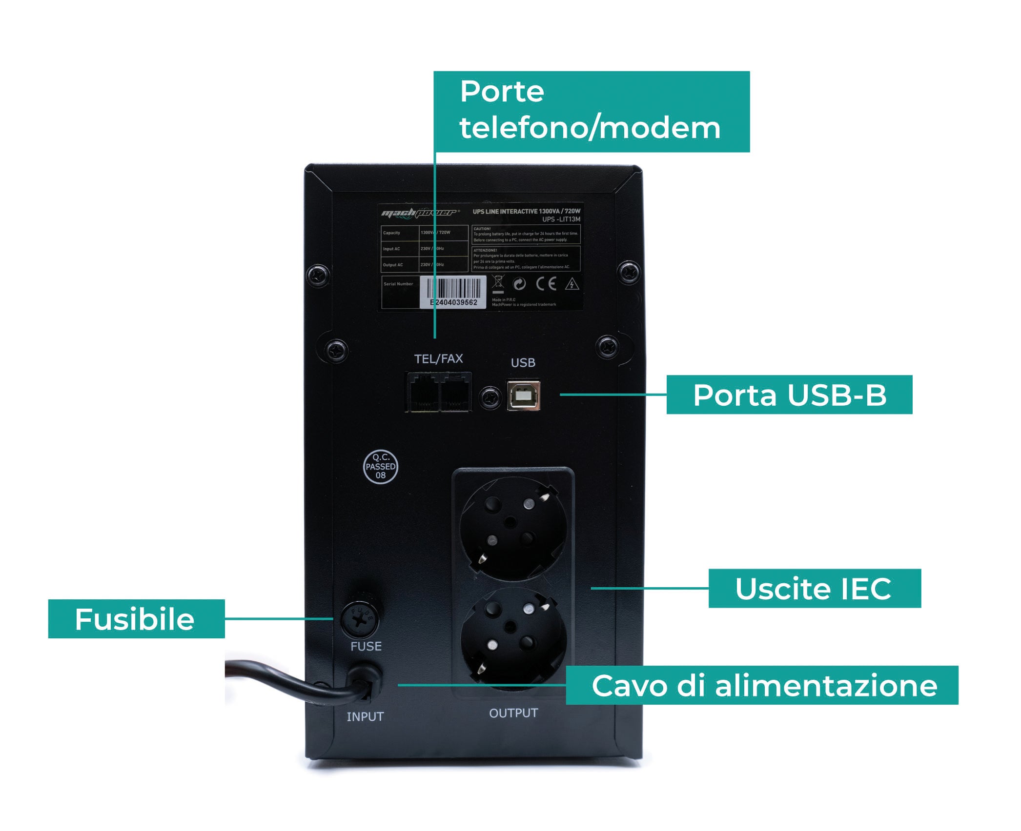 UPS GRUPPO DI CONTINUITÀ 1300VA/720W