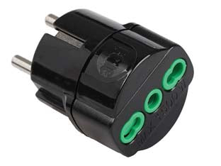 ADATTATORE SCHUKO 2 POLI + TERRA 16A- - nero 81091 - 5 pezzi FANTON