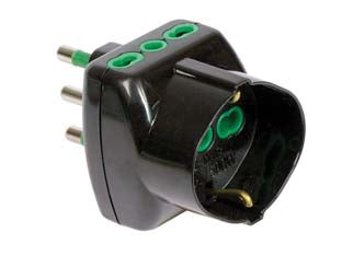 ADATTATORE TRIPLO SHUKO 2 POLI + TERRA 16A VERTICAL SYSTEM- - nero 82241 - 1 pezzi FANTON