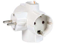 ADATTATORE TRIPLO SCHUKO 2 POLI + TERRA 16A CON INTERRUTTORE BIPOLARE- - bianco 82260 - 1 pezzi FANTON