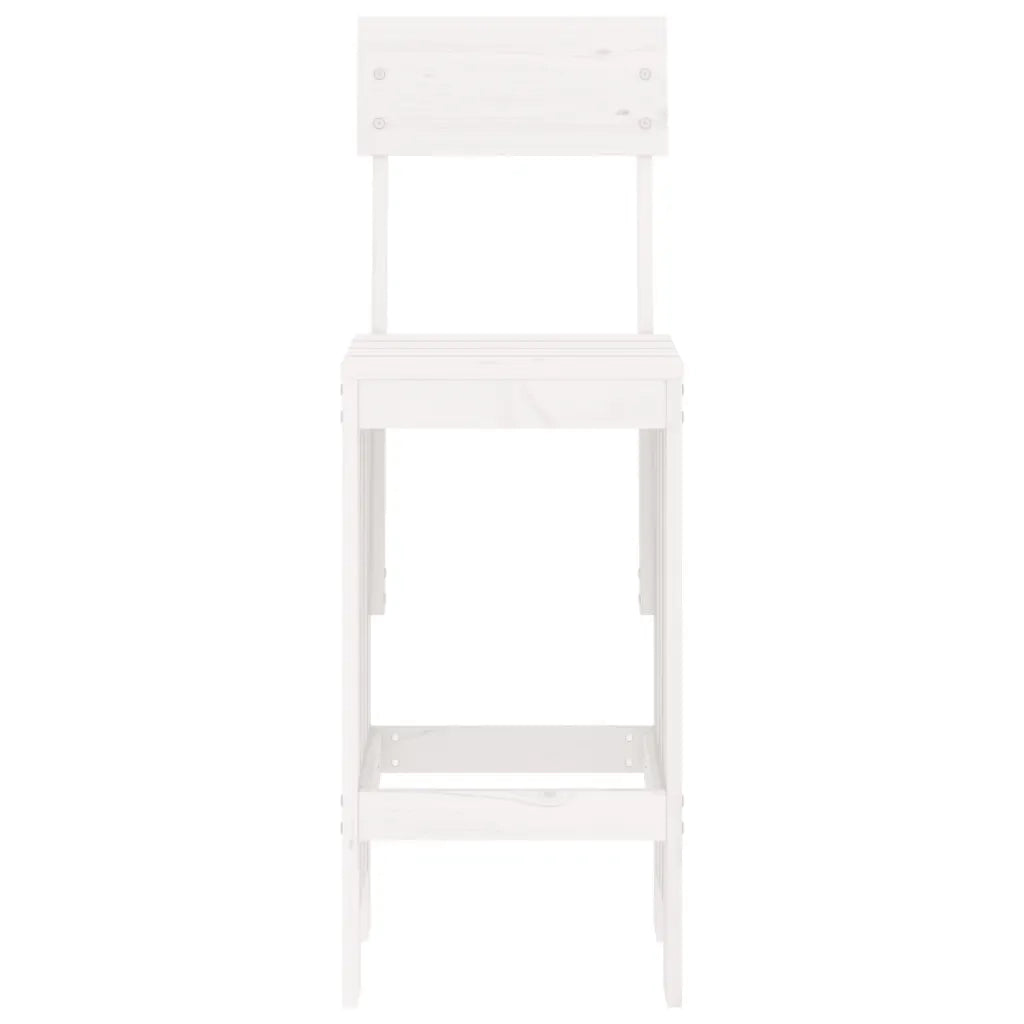 Sgabelli da Bar 2pz Bianchi 40x48,5x115,5cm Legno Massello Pino 825360