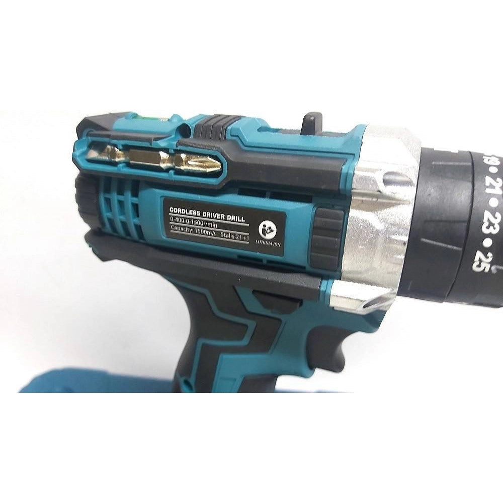 Trade Shop - Trapano Avvitatore Doppia Batteria A Litio 36 V Max + Valigetta 26 Accessori Lld -