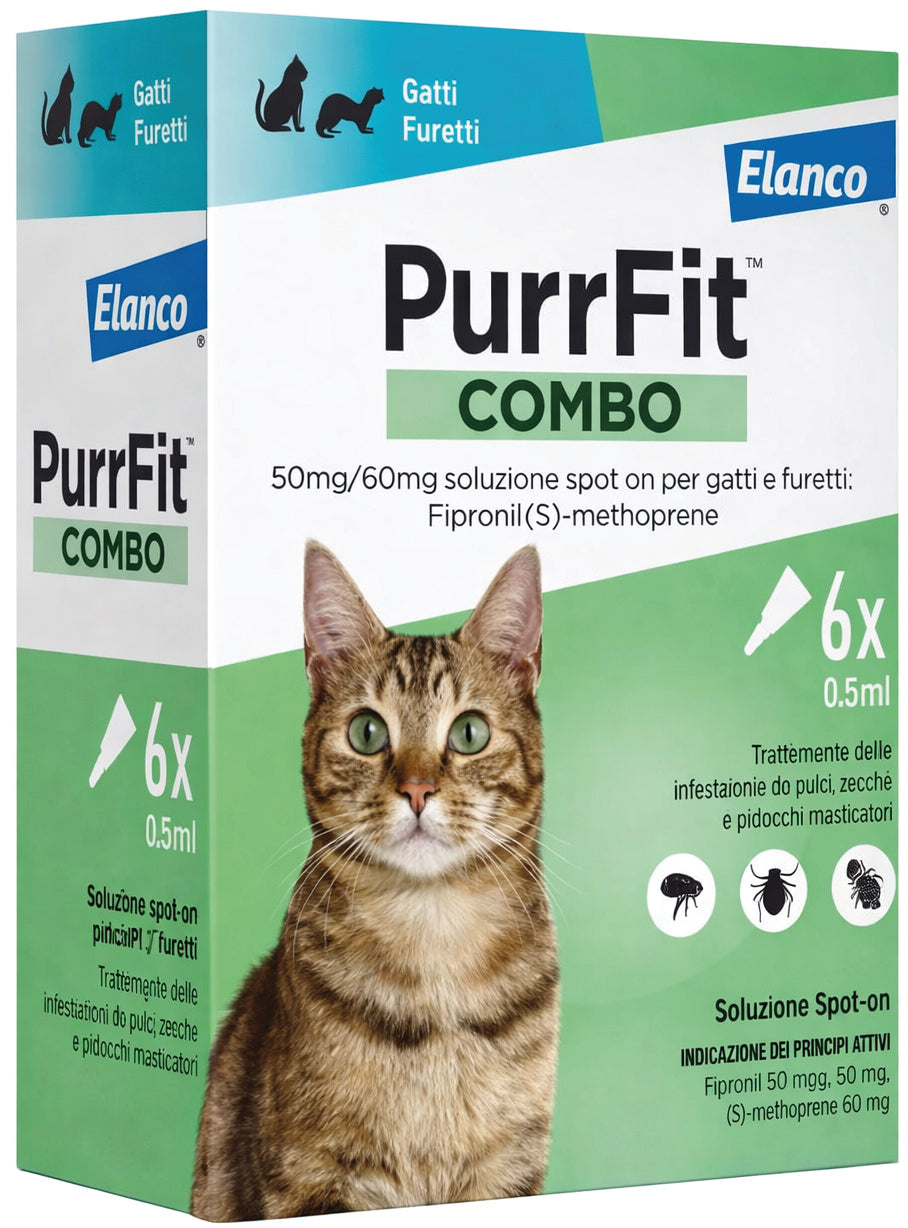 Elanco ANTIPARASSITARIO PURRFIT COMBO SPOT-ON per gatti e furetti (cf. 6 pipette)