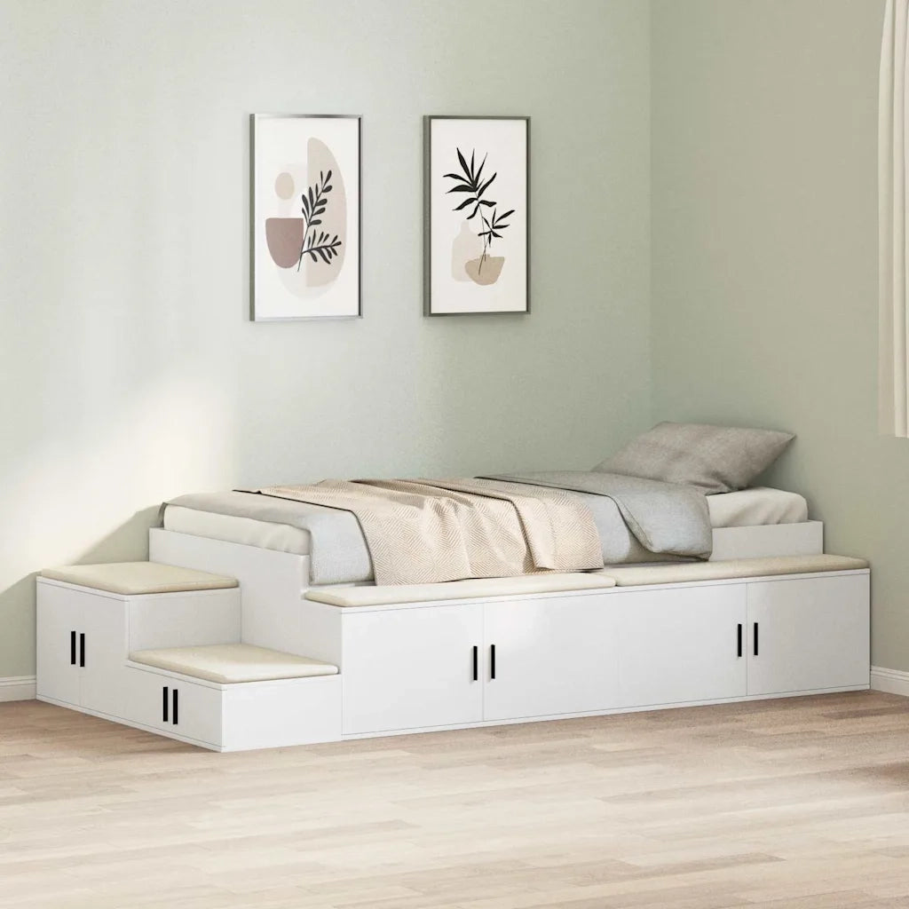Struttura letto con contenitore Bianco 75 cm Legno multistrato 3335589