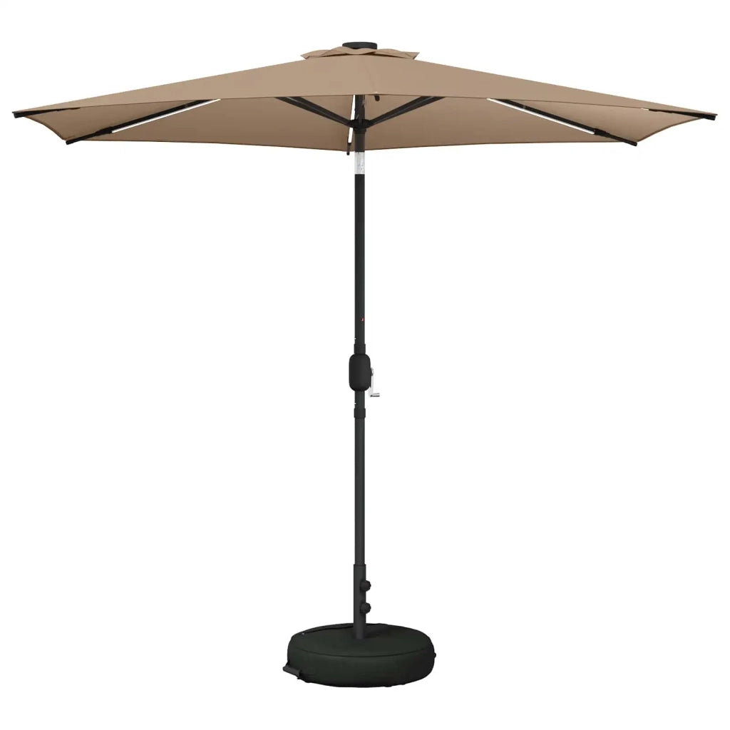 Ombrellone da giardino-Parasol da giardino con luci LED e base 270 x 270 cm Poliestere 738357