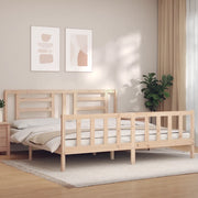 Giroletto senza Materasso-Struttura Letto 200x200 cm in Legno Massello di Pino 243163