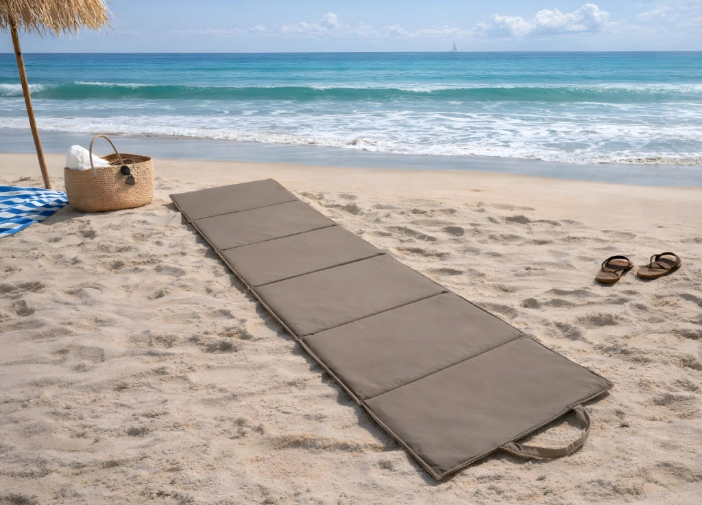 Materassino Pieghevole Per Lettino Sole Spiaggia Sdraio Piscina Fisarmonica - Materassino - Tortora