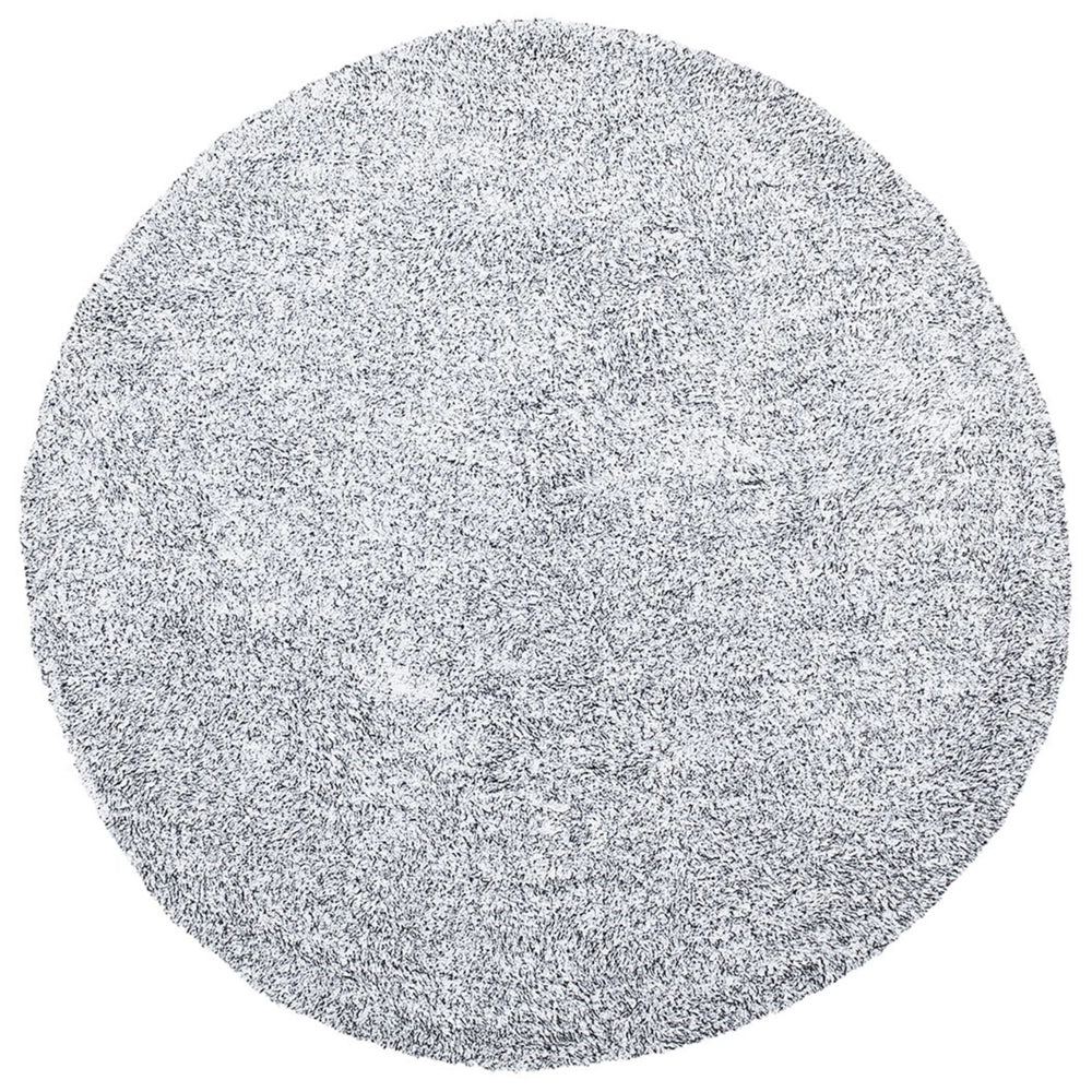 Tappeto shaggy grigio melange 140 cm moderno tappeto rotondo trapuntato a pelo lungo