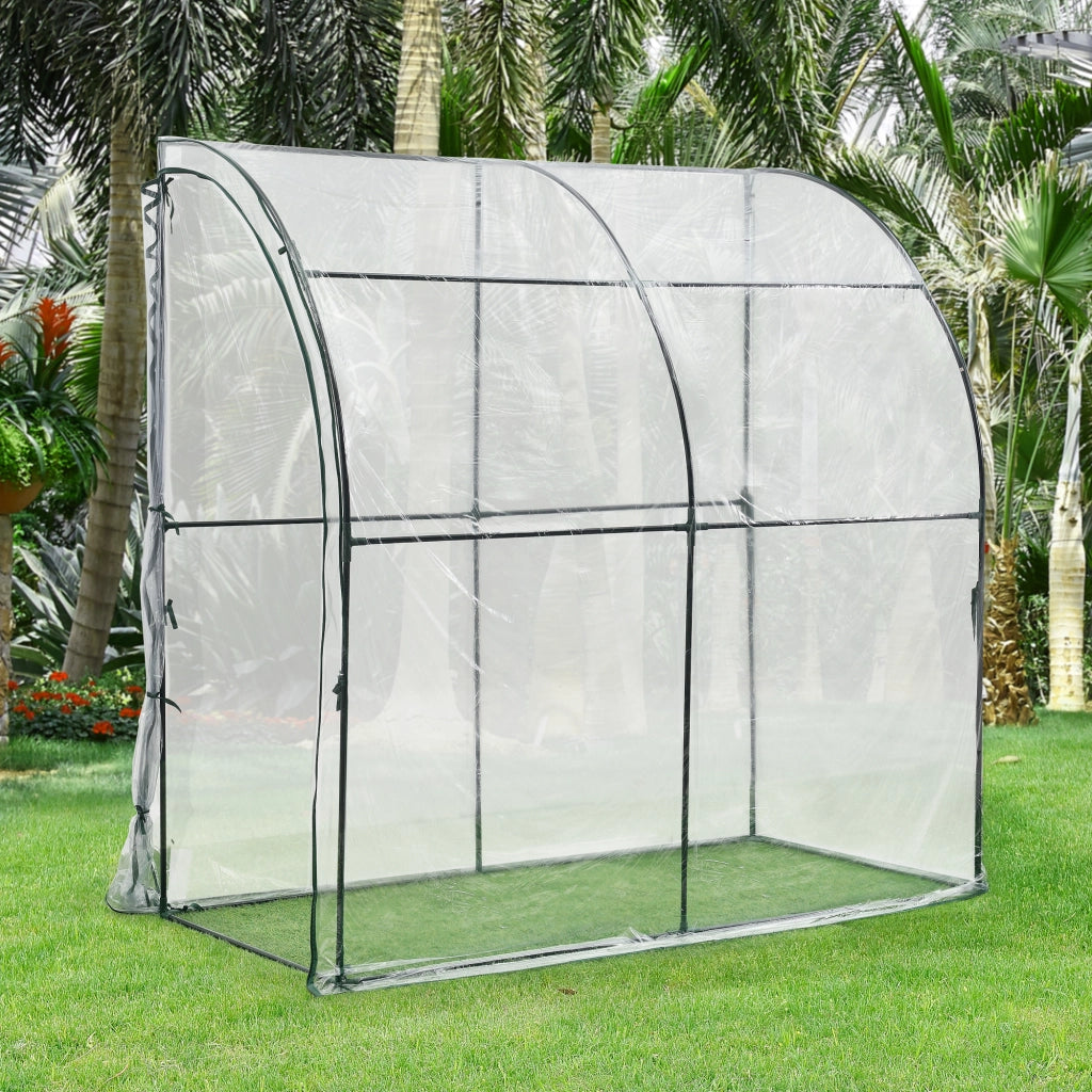 Serra da Giardino Juta Copertura in PVC Trasparente 200x100x215 cm [en.casa]