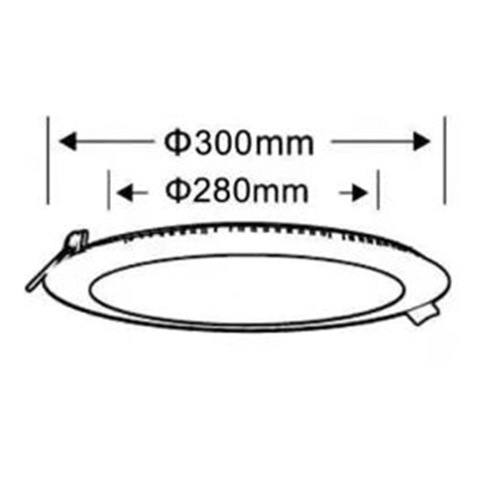Trade Shop - Pannello Smd Led Tondo Da Incasso 24w Con Driver Cct 4000k 3000k 6500k P285a-t3c -