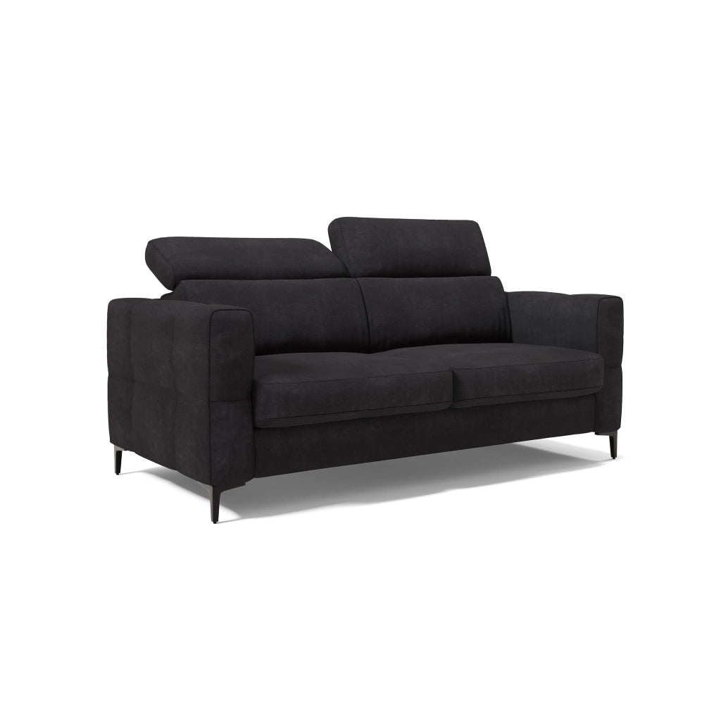 Gardenia Divano letto materasso alto 18 cm con poggiatesta reclinabili e rivestimento impermeabile T02 178 cm (mat. 120x197) nero