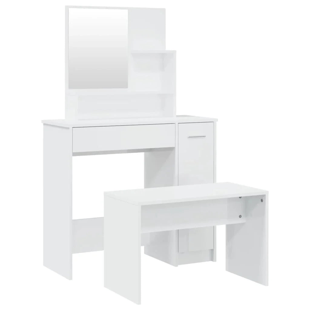 Set da toeletta mobili per camera da letto 86,5 x 35 x 136 cm bianco lucido 02_0006350