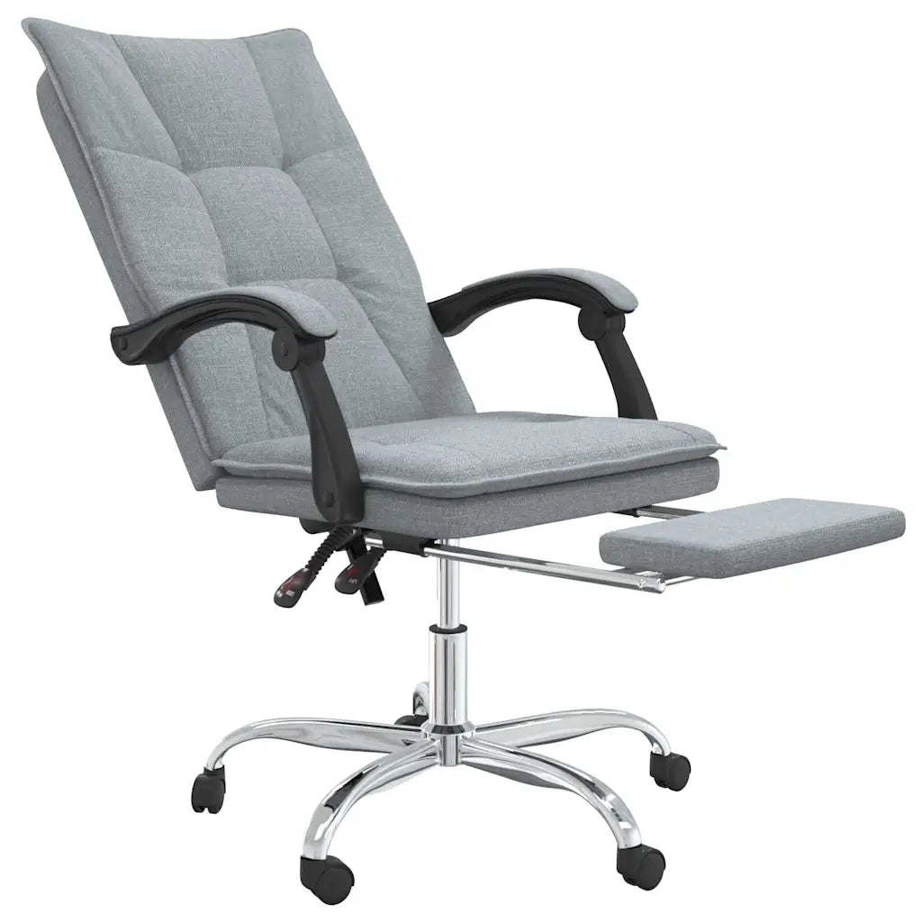 Sedia per studi-Poltrona da Ufficio Reclinabile Grigio Chiaro in Tessuto 974374