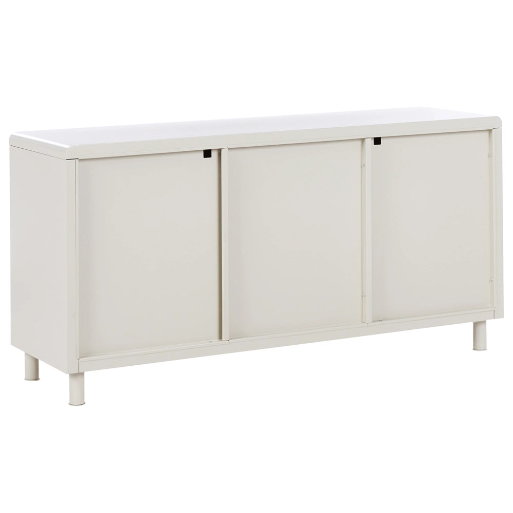 Mobile contenitore in acciaio beige con 4 ripiani e 3 ante, stile moderno per l'ufficio domestico