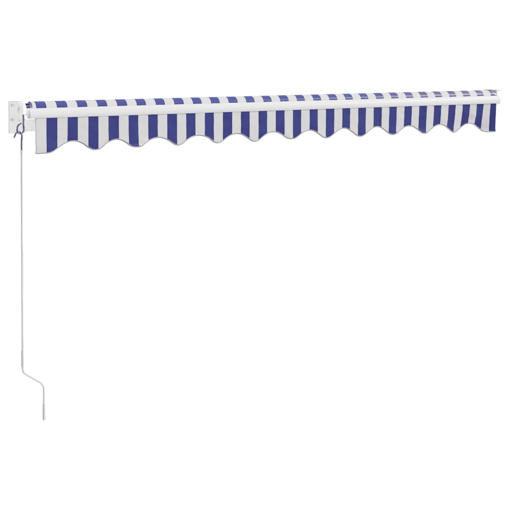 Tenda Sole Retrattile Blu e Bianca 3,5x2,5m Tessuto e Alluminio 3154422