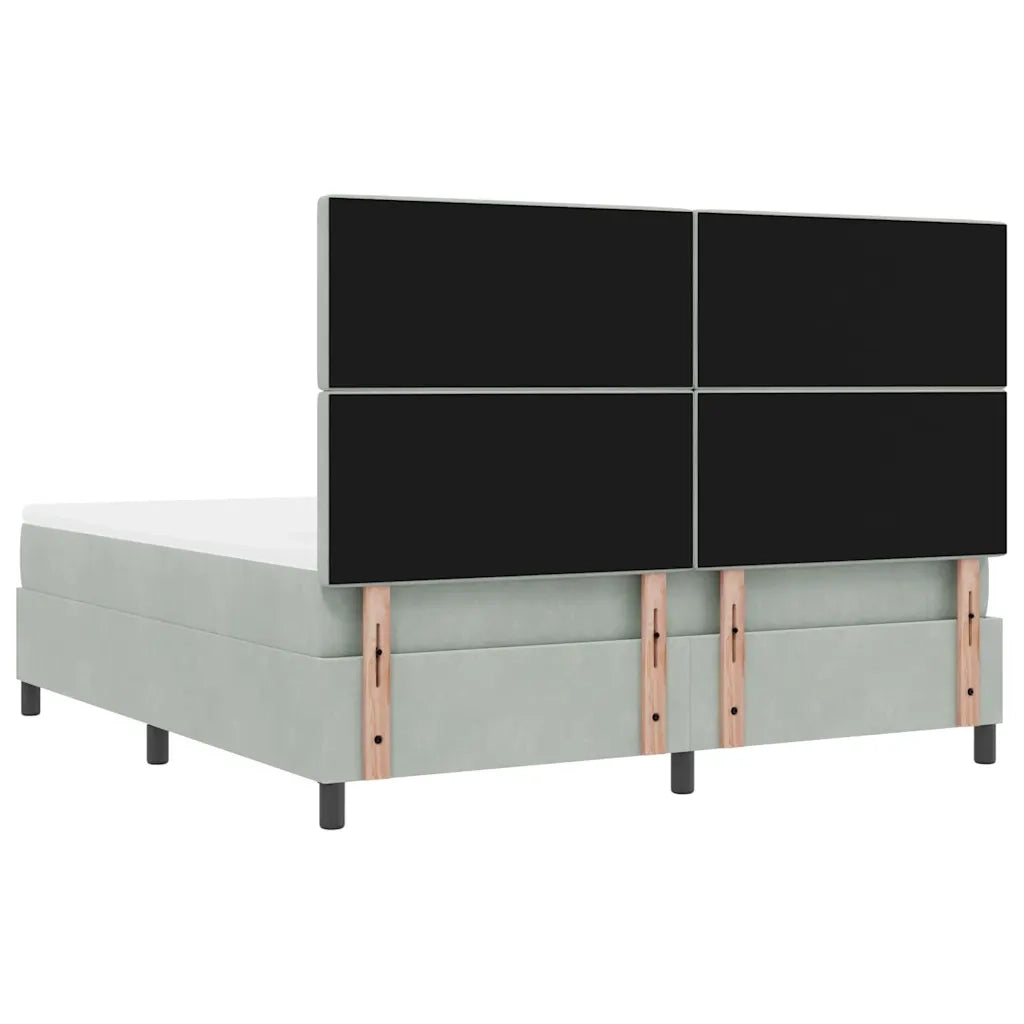 Letto a molle con testiera Grigio chiaro 200 x 180 cm Velluto 3344462