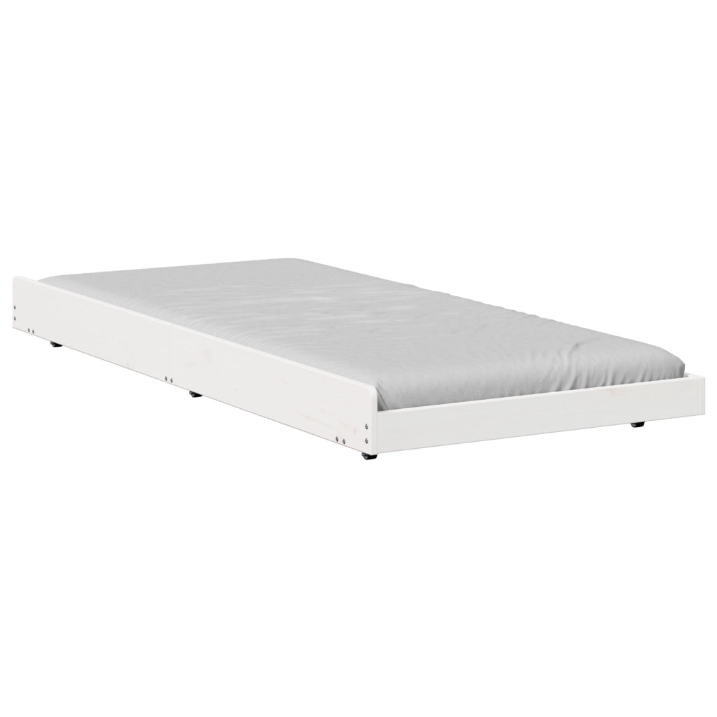 Struttura Letto Bianco Legno di pino 75 x 190 cm Pieghevole