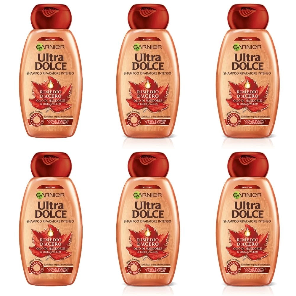 Shampoo garnier ultra dolce riparatore rimedio d'acero 6 confezioni da 300 ml