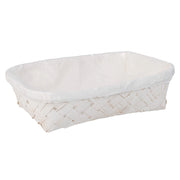 Vassoio in bambù foderato bianco 29,5x20x7h