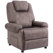 Poltrona Relax Reclinabile Manualmente in Tessuto con Imbottitura Extra, Marrone