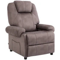 Poltrona Relax Reclinabile Manualmente in Tessuto con Imbottitura Extra, Marrone