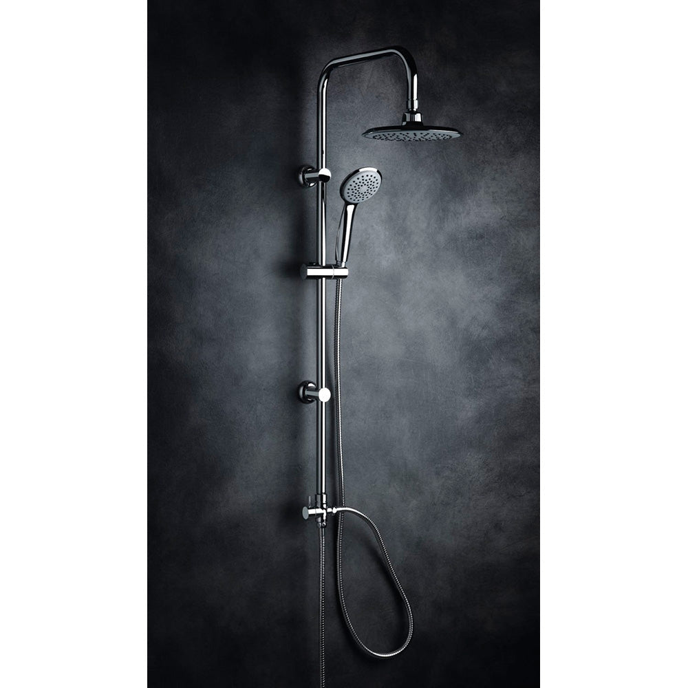 Colonna Doccia a Ponte Soffione Ø25cm Doccetta Acciaio Cromato