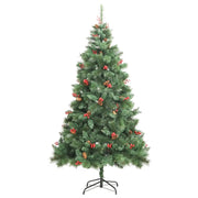 Albero Natale Artificiale Incernierato con Pigne e Bacche 240cm 357709