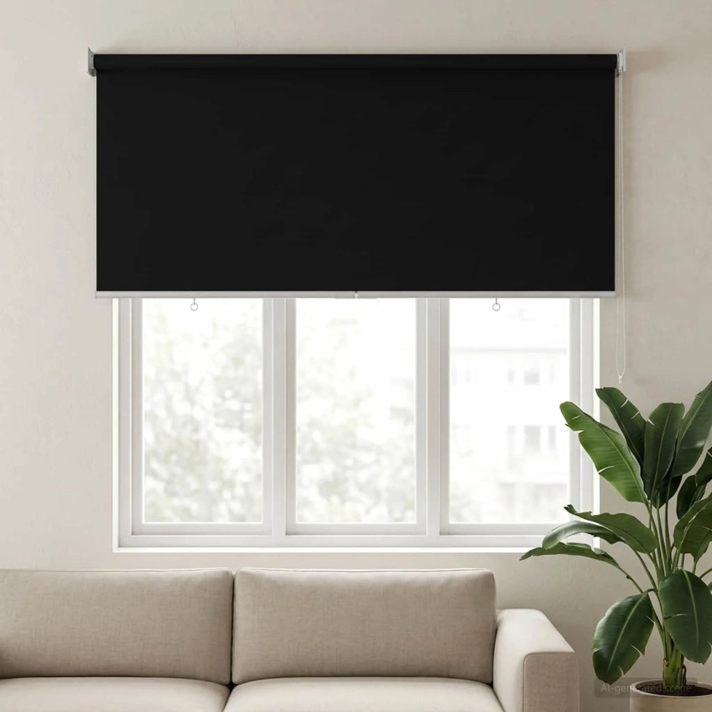 Voletta a rullo con protezione UV Nero 140 x 140 cm Poliestere