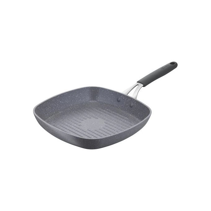 Lagostina 2100126561 Tempra Mineral Bistecchiera Antiaderente Grill 26x26 cm Mineralis Induzione colore Grigio