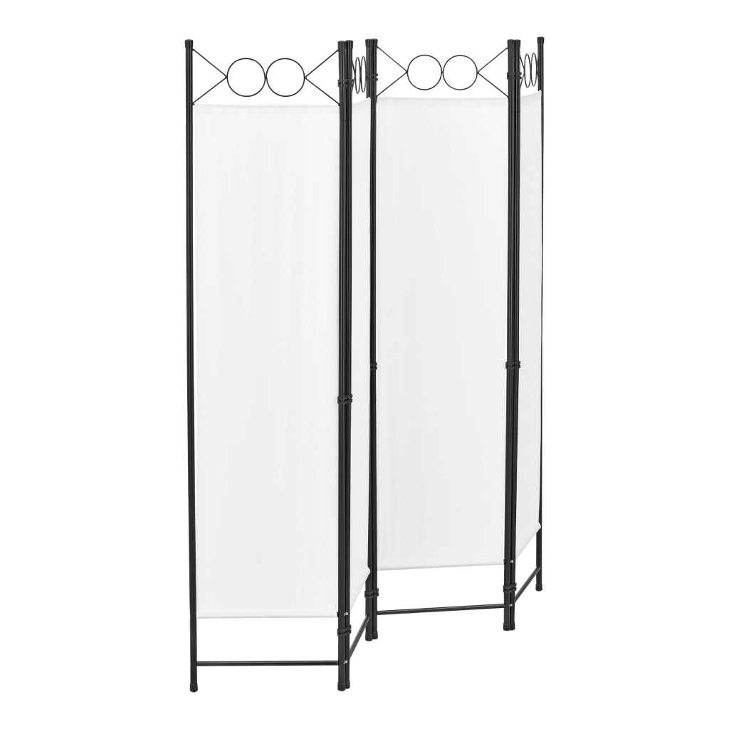 Paravento Pieghevole Saragossa in 4 Pannelli Parete Divisoria 171 x 160 cm - Bianco [en.casa]