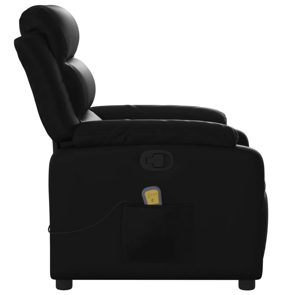 Divano Sedia-Poltrona reclinabile massaggiante in Similpelle Nera 773906
